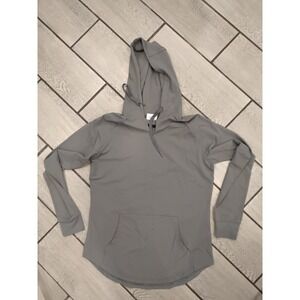 Werk Mens Grey Lightweight Hoodie Performance Pullover Nylon Spandex Size Large